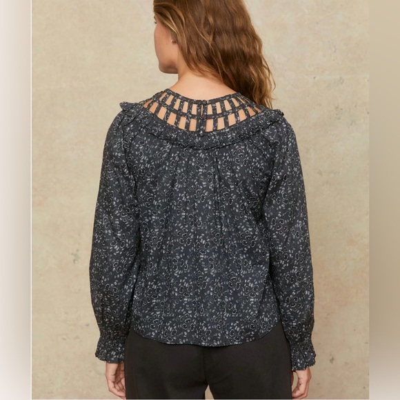 Christy Dawn- The Sydney Blouse in Print Gingko Black. Size M - Picture 3 of 10